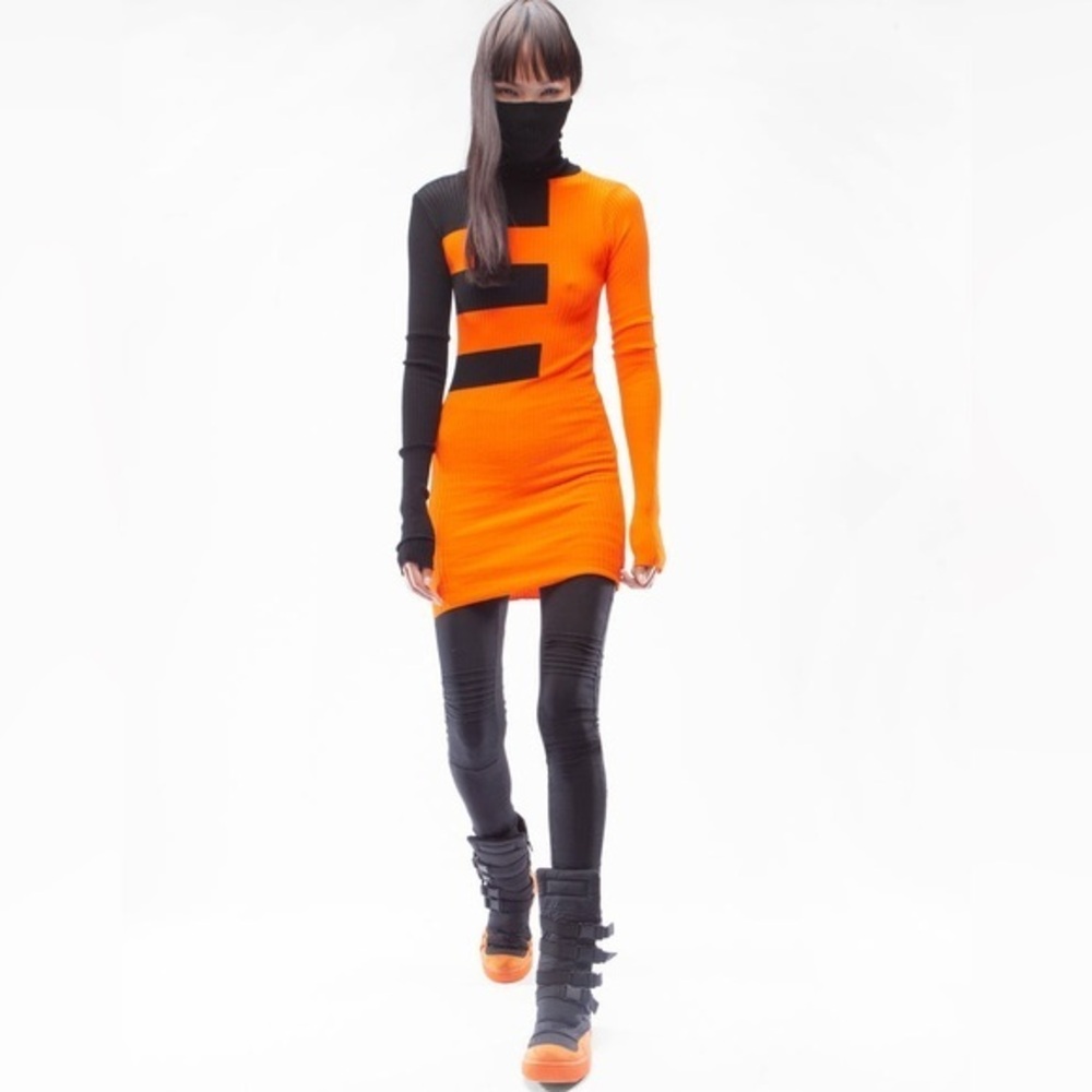 NWT Demobaza Eaqual Solar Mini Dress L Cyberpunk Techwear Avant Garde